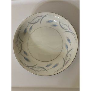 Vtg Valmont China Royal Wheat Platinum Trim Soup‎ Salad Bowl